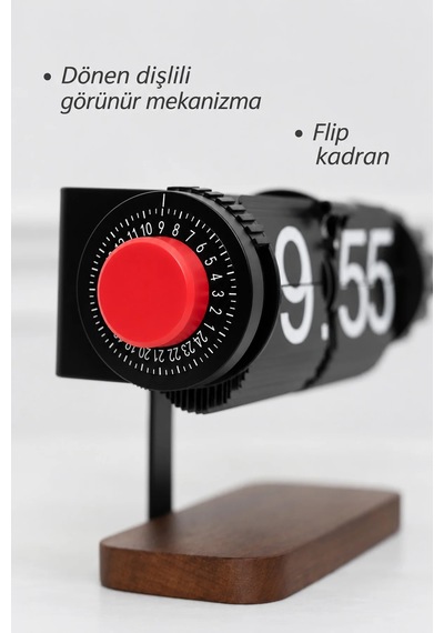 Exenar - Kahverengi - Sayfa Çevirmeli Retro Saat Ahşap Tasarım Flip Yaprak Masaüstü Mekanik Masa Saati Alarmlı Çalar Saat Exenar - Kahverengi - Sayfa Çevirmeli Retro Saat Ahşap Tasarım Flip Yaprak Masaüstü Mekanik Masa Saati Alarmlı Çalar Saat