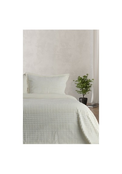 Ete Hometex Merinos Modern Lıne 2 Prç.battaniye Ve Yatak Örtüsü Seti Kemik Krem 8696474231360