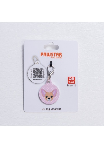 Chihuahua Köpek Desenli Qr Tag Evcil Hayvan Künyesi İsimlik Pet Tag Köpek Künyesi Kedi Künyesi Qr Kodlu Künye Pembe