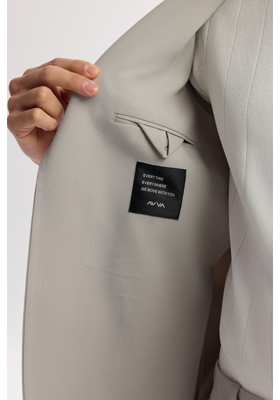 Avva Erkek Gri Mono Yaka Pamuklu Hafif Bi-stretch Blazer Comfort Slim Fit Ceket A51y4004