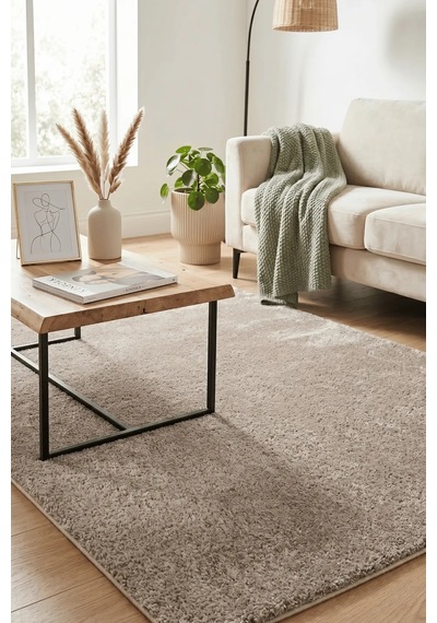 Poly Peluş Halı-vizon - Salon-mutfak-antre-oturma Odası-yumuşak-kaymaz Taban-yıkanabilir Modern