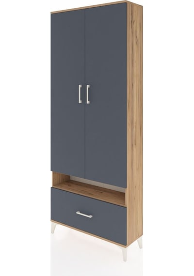 Arges Dolap 3 Raflı Tek Çekmeceli Tek Askılı 88x30x221 Çam-antrasit Atlas Çam Arges Dolap 3 Raflı Tek Çekmeceli Tek Askılı 88x30x221 Çam-antrasit Atlas Çam