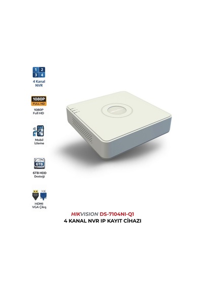 Ds-7104nı-q1 4 Kanal Nvr 4mp Kamera Destekli Kayıt Cihazı