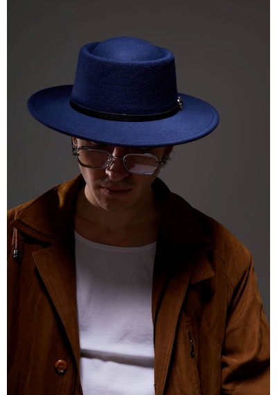 Berellini Kaşe Kaşmir - Unisex Geniş Fotör Lacivert