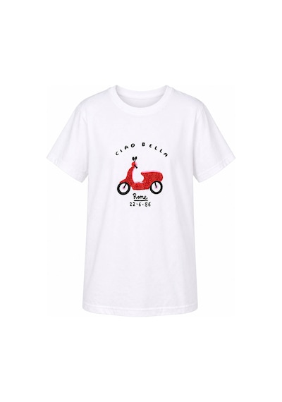 Trender Ciao Bella Kısa Kol O Yaka Ekru Kız Çocuk T-shirt 26ydt1000050