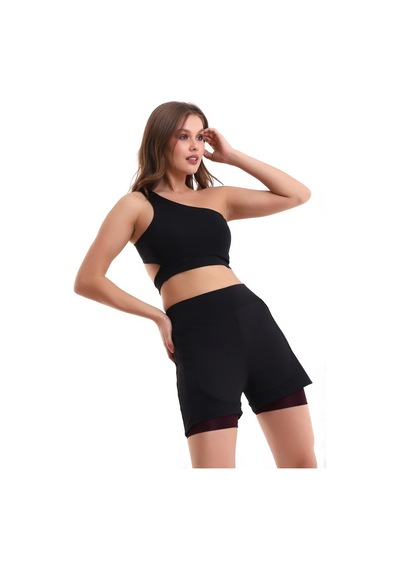 Winmoda34 Deniz Şortu Içten Taytlı Mürdüm