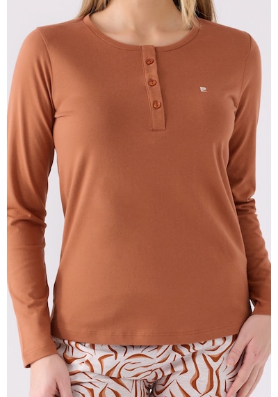 Pierre Cardin Kadın Kahverengi Pijama Takımı Pc8862-s-v1 Kahverengi