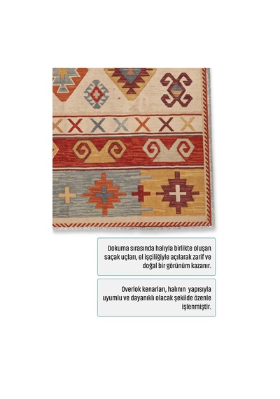 Dekoratif Halı Kaymaz Taban Leke Tutmaz Yıkanabilir Kilim Özel Ölçü Salon Halısı 3052 Çok Renkli