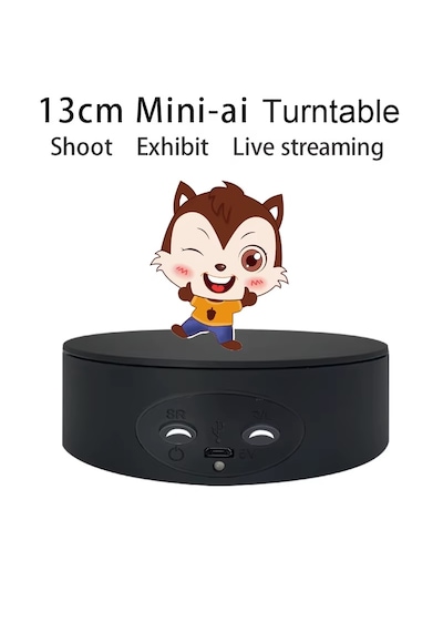 Schulzz 13 Cm Panorami V2 Mini Ai Stant 360 Dönen Çekim Ve  Ürün Sunum Standı 4 Kg Kapasiteli Siyah 13,5x3,8x3cm