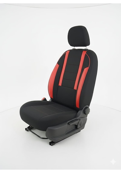 Veloce Siyah Kırmızı Serisi Renault Europa Koltuk Kılıfı Tam Set