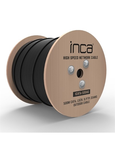 Inca Icat6-500ag S/ftp 23 Awg Lszh Cable 500 M Siyah