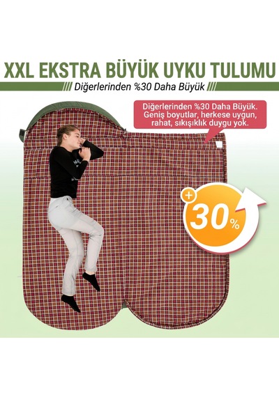 Kingcamp Freespace 250 Relax -8 C Geniş Uyku Tulumu Olive Sol F. Yeşil