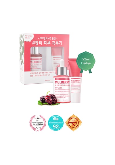 Missha Leke Karşıtı Aydınlatıcı Dut Özlü Ampul ve Krem Seti APIEU Mulberry Blemish Clearing