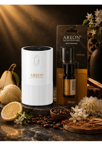 Areon Aromatik Difüzör Beyaz Pleksi + Opium