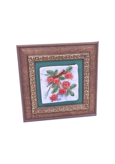 Seramik Nar Ağacı Duvar Tablosu 20 Cm X 20 Cm
