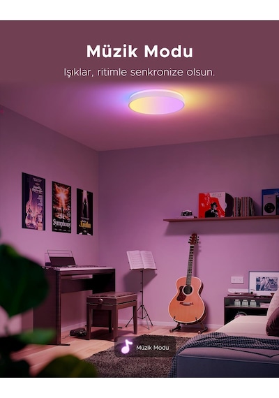 Govee Rgbıcww + Rgbıcww Yuvarlak Akıllı Tavan Armatürü Pro 15 İnç