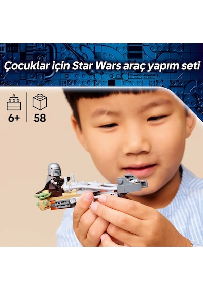 LEGO® Star Wars™ Mandalorian ve Grogu’nun Hız Motoru 75436 - 6 Yaş ve Üzeri için Minifigür İçeren Oyuncak Yapım Seti (58 Parça)