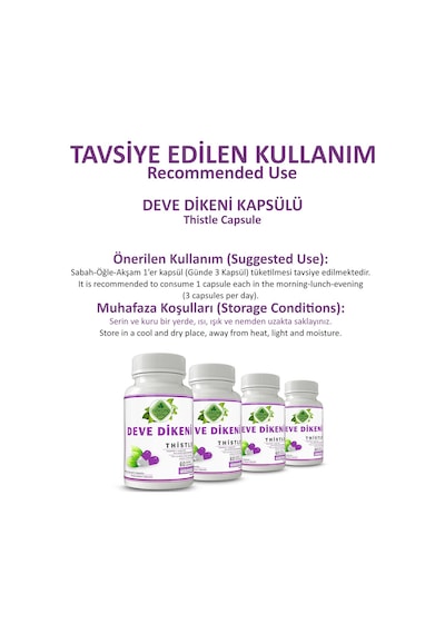 Gökçek Şifa Deve Dikeni (Milk Thistle Capsule) 60 Kapsül