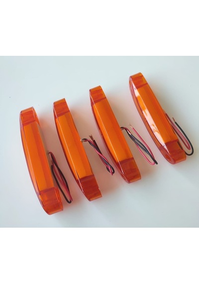 4 Adet Kalın Neon Led Lamba Turuncu 12-24 Volt