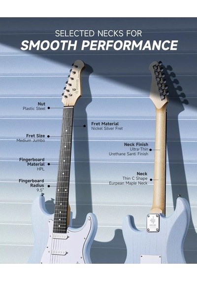 Donner Dst-80 St Elektro Gitar Seti Sonic Blue