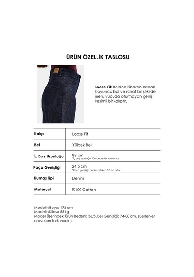 Itsbasic Kadın İndigo Selvedge T-7s6-50 Loose Fit Nakış Dantel Desenli Özel Tasarım Denim Jean Itsbasic Kadın İndigo Selvedge T-7s6-50 Loose Fit Nakış Dantel Desenli Özel Tasarım Denim Jean