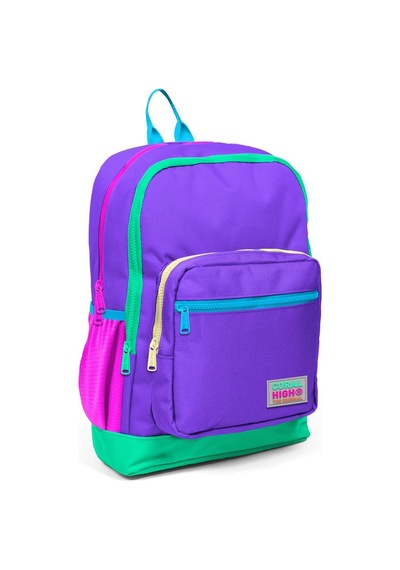 Coral High Kids Mor Renk Detaylı Dört Bölmeli Usb Şarjlı Kulaklık Çıkışlı Okul Sırt Çantası 23834