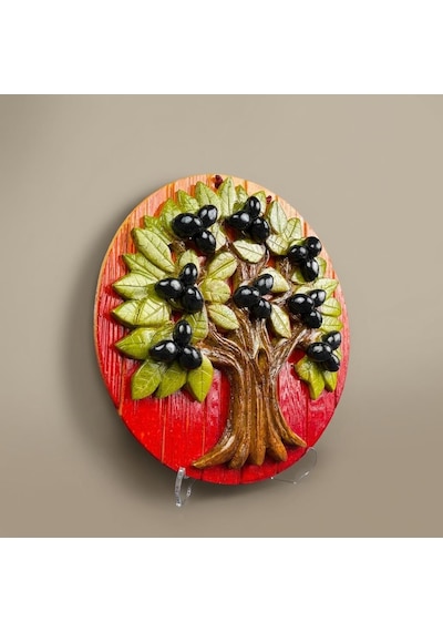 Zeytin Ağacı Duvar Dekoru Bereket Temalı Hayat Ağacı Duvar Süsü 21 Cm