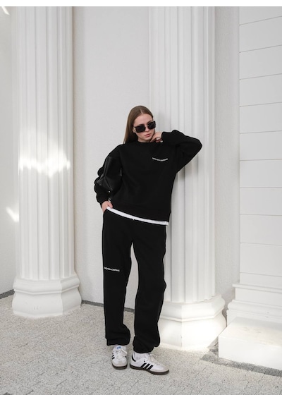 Fonna Fashion Esf-2304 Bayan Eşofman Takım Siyah