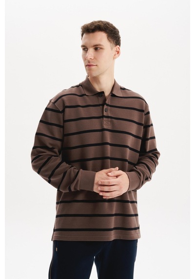 AR-MA Arma Erkek Regular Fit Çizgili %100 Pamuk Ringel Ottoman Kumaş Polo Yaka Ribanalı Sweatshirt K30554952502 Kahverengi AR-MA Arma Erkek Regular Fit Çizgili %100 Pamuk Ringel Ottoman Kumaş Polo Yaka Ribanalı Sweatshirt K30554952502 Kahverengi