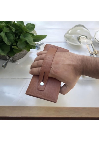 Lederax Telefon Bölmeli Mıknatıslı Portföy Kartlık Uzun Cüzdan Ld Taba