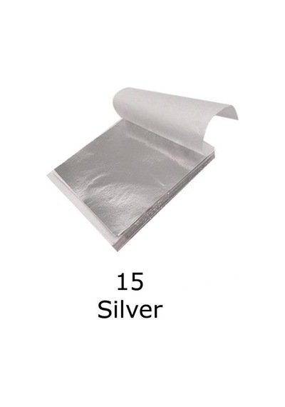 Varak Kaplama Yaprak Metalik Folyo 9x9cm 10lu Paket 15 Silver R5799f-15 Karışık