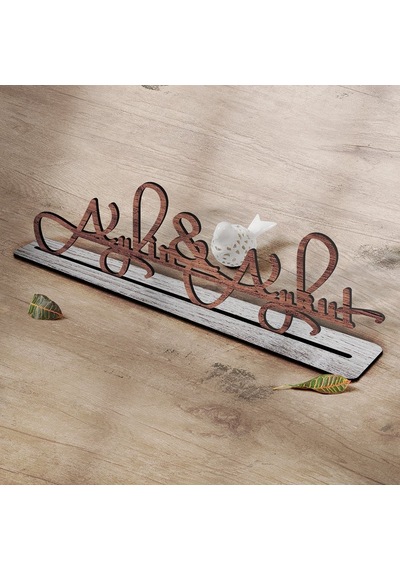 Kişiye Özel İsim Tasarımlı Ahşap Biblo - 6 Sarı