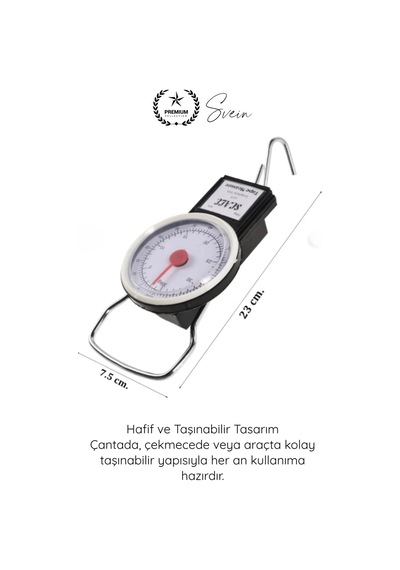 Tartı Hassas Kancalı Valiz Kantarı Pazar Tartısı 35 Kg Yaylı İbreli El Tartısı Metreli Mekanik Baga Diğer