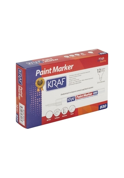Ardakirtasiye Kraf 830 Paint Markör Beyaz 12'Li