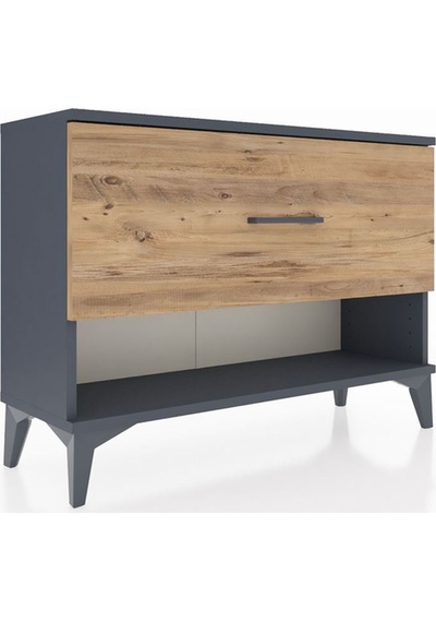 Arges Şifonyer Tek Çekmeceli 88x30x64 Antrasit-çam Antrasit