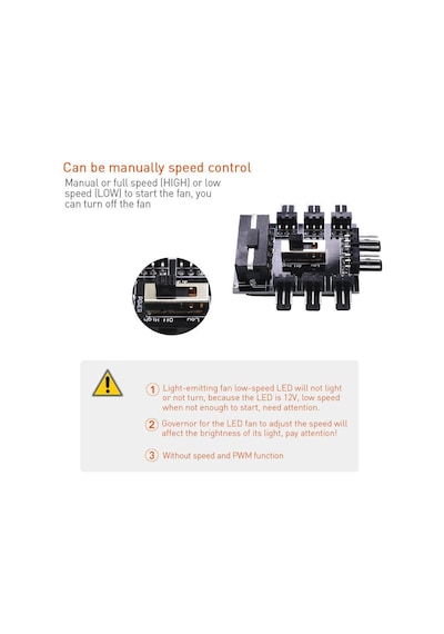 Ancheyn 8 Port Fan Çoklayıcı Hub Y Pwm Splitter İde Molex Soğutma 3 Pin 4 Switch Anahtarlı 4336