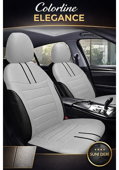 Audi A4 2001 Ve Sonrası Uyumlu Colorline Elegance Deri Gri Siyah