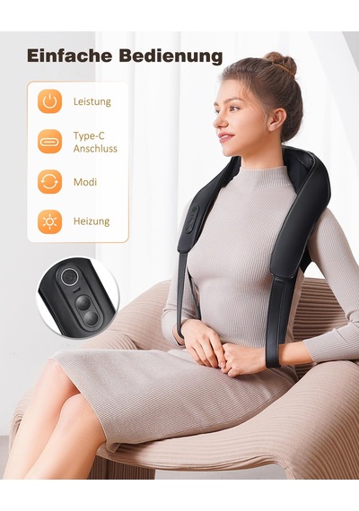 Knqze Shiatsu Masaj Aleti 4d, 2026 Isı İle Kablosuz Boyun Masajı Diğer