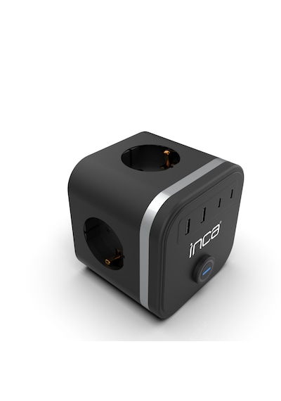 INCA IPW-47SY 3Port 2xUSB+2xType-C  Led Tuşlu Duvar Prizi