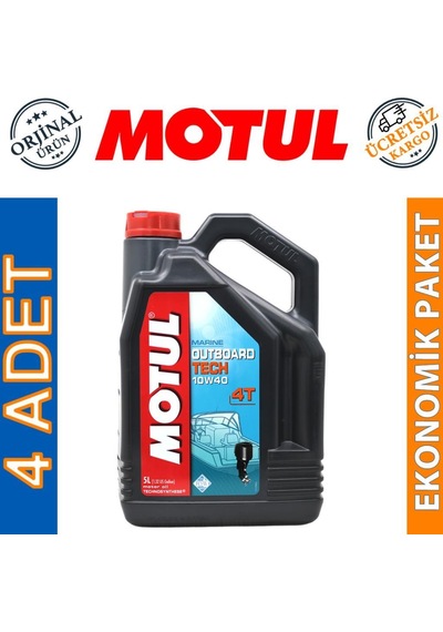 Motul Marine Outboard Tech 10W-40 4t 5 L Tekne Motor Yağı 4 Ade