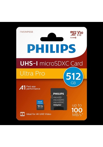 Phılıps 512gb Mıcro Sdxc 100 Mb/s C10 Fm51mp65b/00