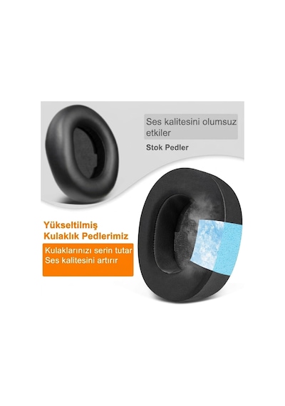 Steelseries Arctis Nova Pro Wireless Nova Pro Kablolu İle Uyumsuzdur & Nova Elite İle Uyumlu Soğutucu Jel Kulaklık Pedi - İpeksi Kumaş & Hafızalı Köpük Kulaklık Süngeri Soğutucu Jel - Kumaş