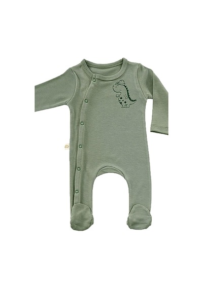 Tinylamb Cute Dino 3 Parça Yenidoğan Mini Hastane Çıkış Seti Haki