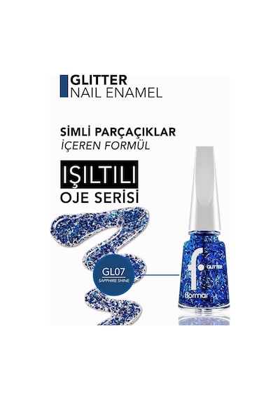 Flormar Glitter Yarı Transparan Parlak Bitişli Simli Oje GL07