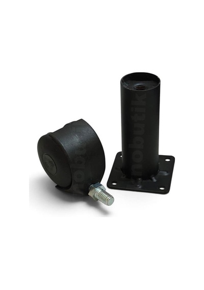 15cm Çap32mm 4 Adet Metal Gövdeli Plastik Tekerlekli Sehpa Ayağı Siyah