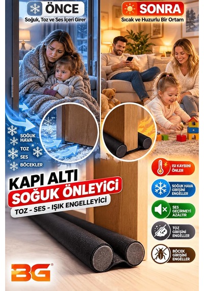 Kapı Altı Rüzgar Önleyici Isı Yalıtım Süngeri Ses Toz Soğuk Geçirmez Enerji Tasarruflu Rüzgarlık