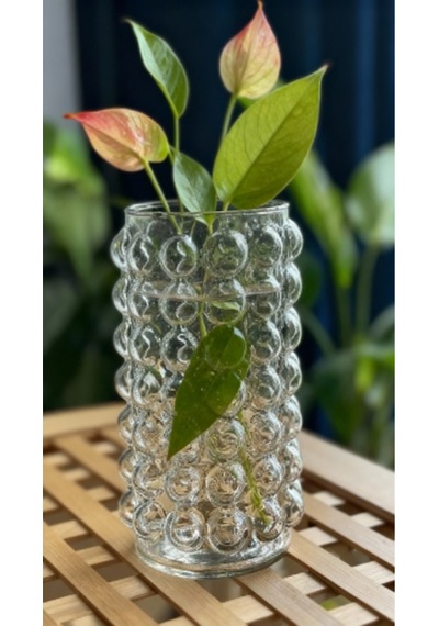 Candle Vase Balon Vazo 10 Cm Genişlik 15 Cm Uzunluk Beyaz