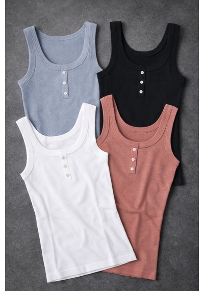 Demirsa Boutique Kadın Kaşkorse Atlet 4 Lü Set Geniş Askılı Pamuklu Esnek Fitilli Atlet Dekoratif Düğmeli Siyah, Beyaz, Gül Kurusu, Mavi Beyaz Demirsa Boutique Kadın Kaşkorse Atlet 4 Lü Set Geniş Askılı Pamuklu Esnek Fitilli Atlet Dekoratif Düğmeli Siyah, Beyaz, Gül Kurusu, Mavi Beyaz