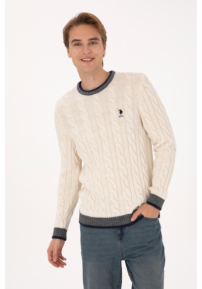 U.s. Polo Assn. Erkek Krem Kazak /triko 50315017-vr071 Krem