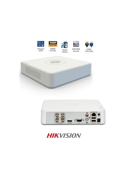Ds-7104hghı-m1 4 Kanal Dvr 5 Ip Kamera Destekli Kayıt Cihazı